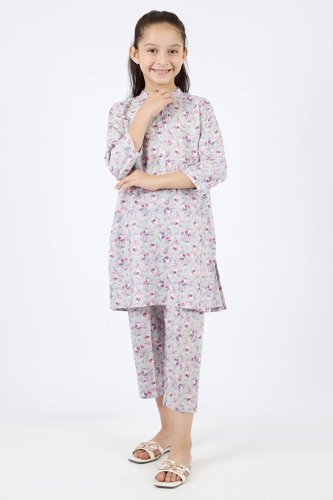 Printed Lawn Stitched 2 Piece (Shirt/Trouser) For Kids