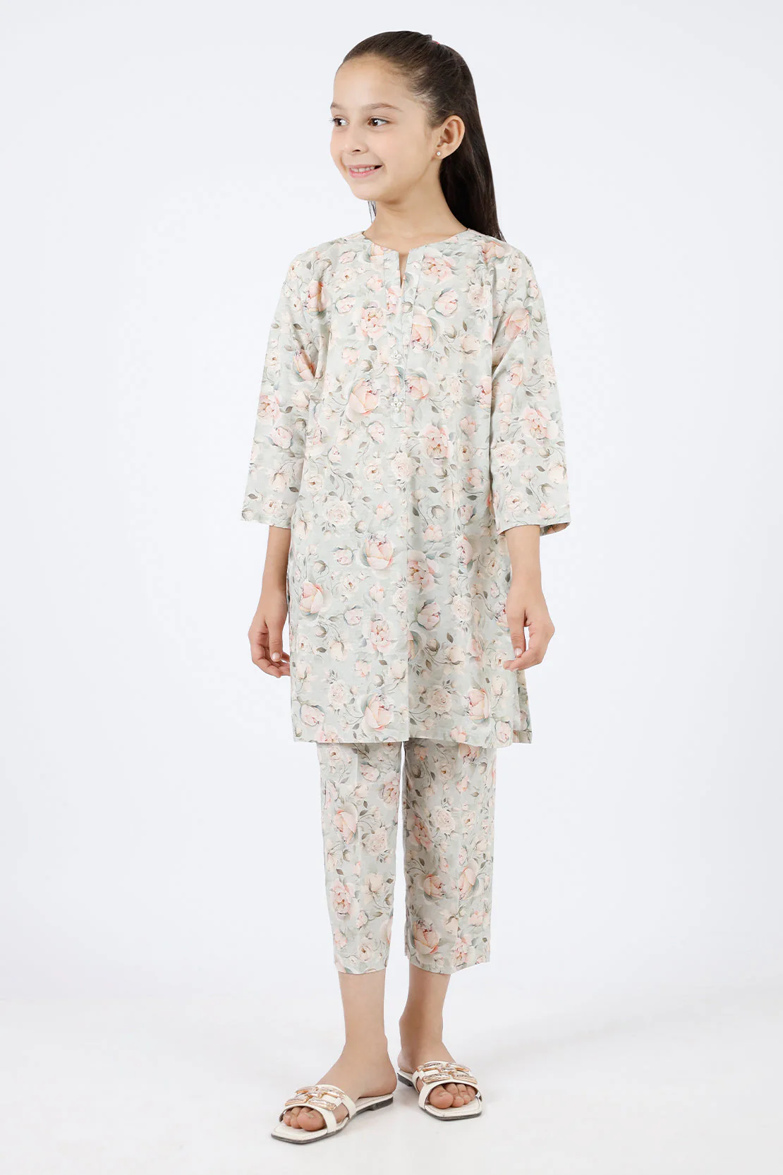 Printed Lawn Stitched 2 Piece (Shirt/Trouser)  For Kids