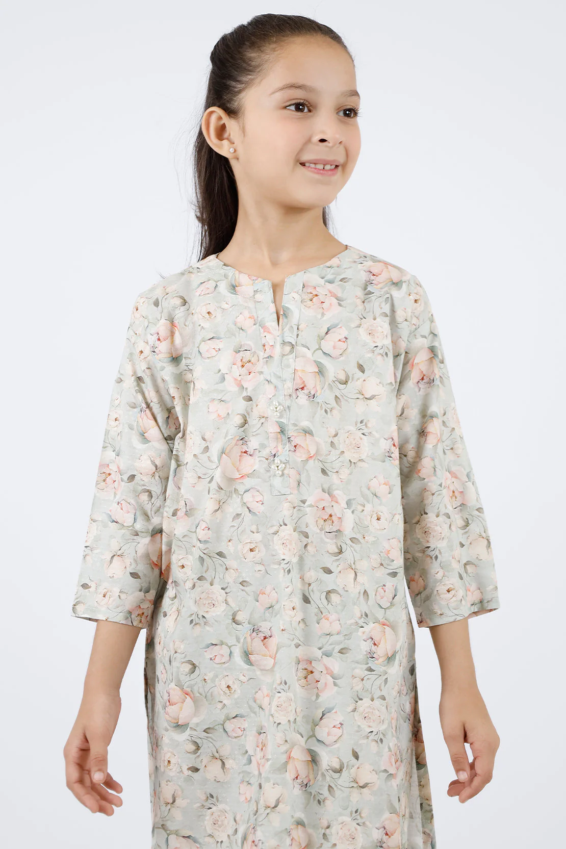 Printed Lawn Stitched 2 Piece (Shirt/Trouser)  For Kids - Image 2