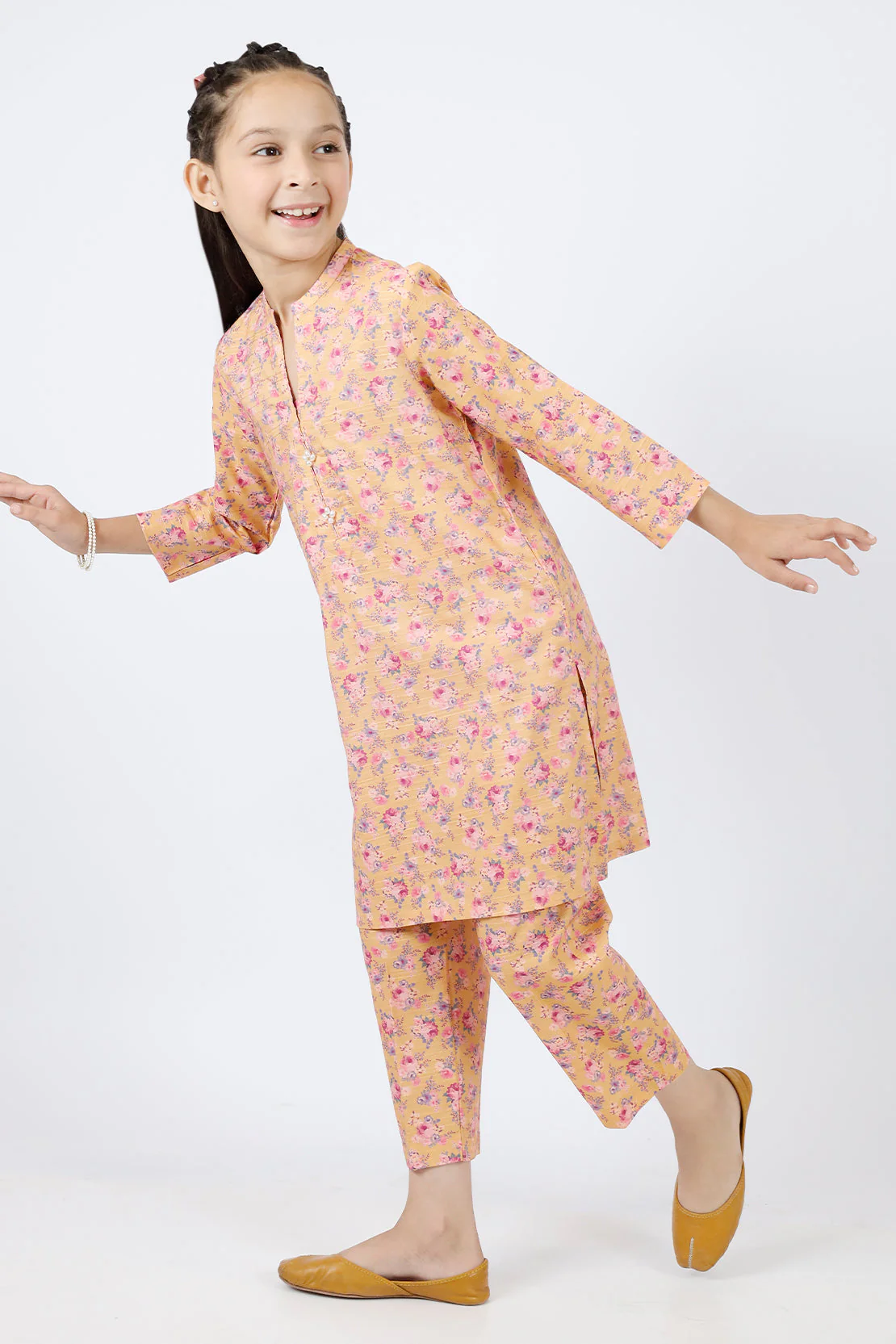 Printed Lawn Stitched 2 Piece (Shirt/Trouser)  For Kids - Image 4