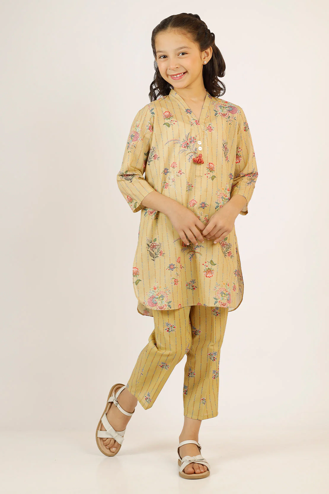 Printed Lawn Stitched 2 Piece (Shirt/Trouser)  For Kids - Image 2