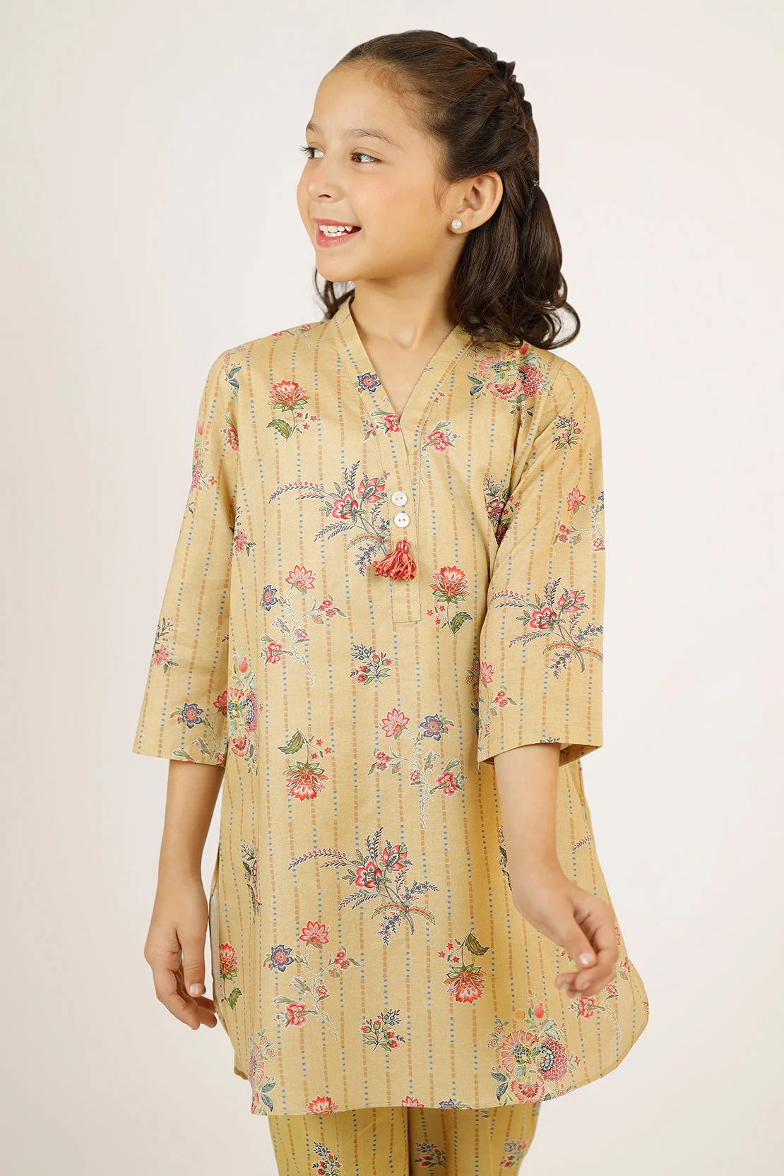 Printed Lawn Stitched 2 Piece (Shirt/Trouser)  For Kids - Image 7
