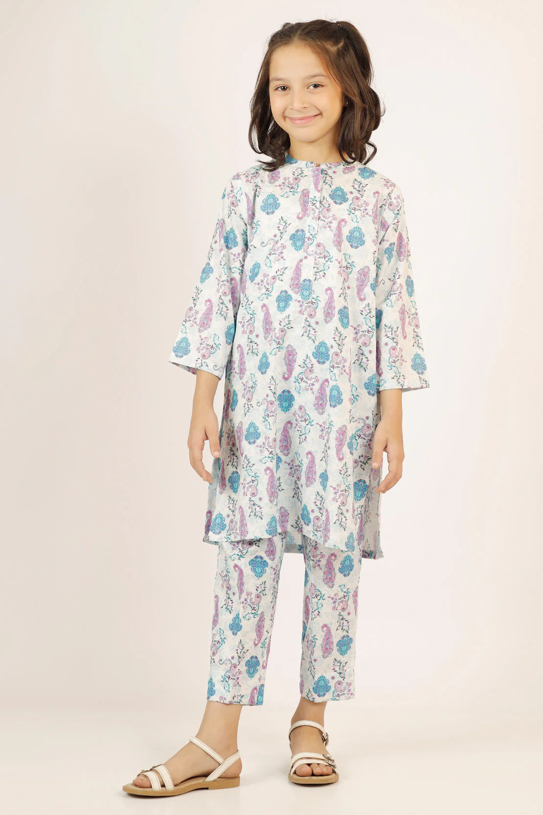 Printed Lawn Stitched 2 Piece (Shirt/Trouser) For Kids
