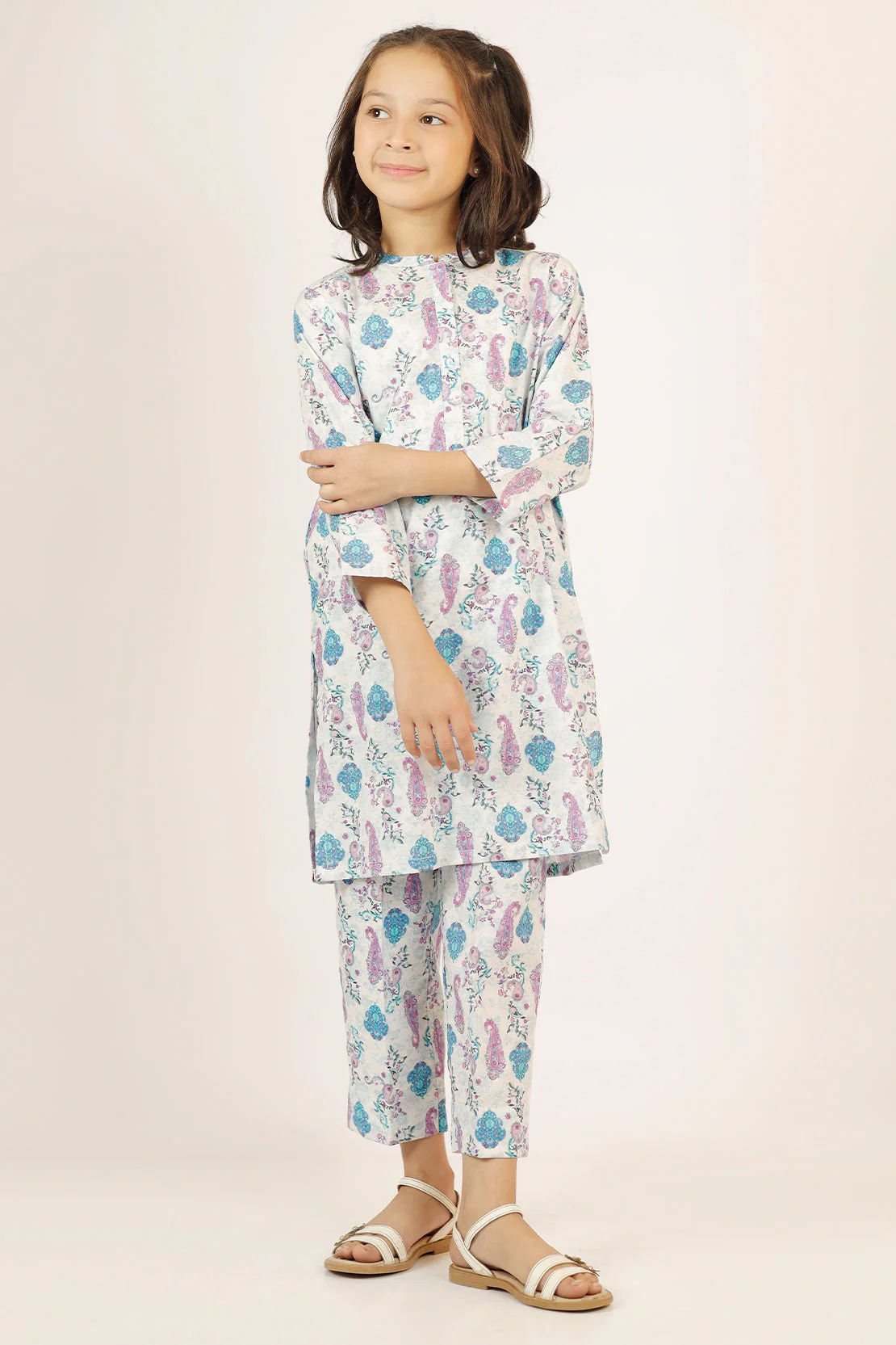 Printed Lawn Stitched 2 Piece (Shirt/Trouser) For Kids - Image 2