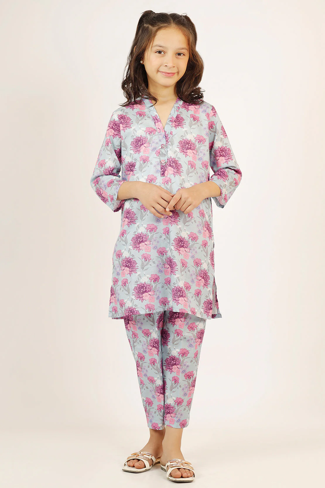 Printed Lawn Stitched 2 Piece (Shirt/Trouser)  For Kids