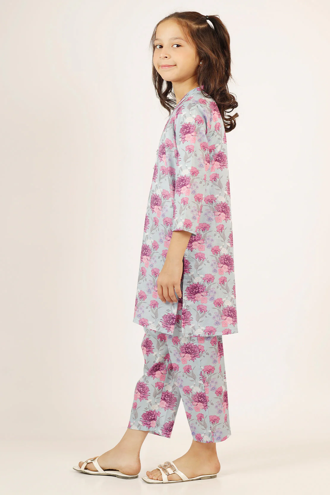 Printed Lawn Stitched 2 Piece (Shirt/Trouser)  For Kids - Image 2