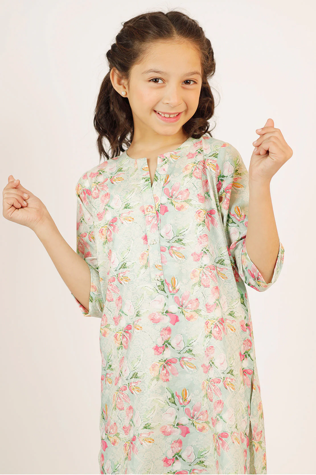 Printed Lawn Stitched 2 Piece (Shirt/Trouser)  For Kids