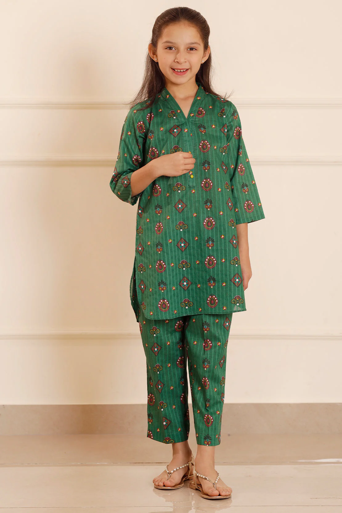 Printed Lawn Stitched 2 Piece (Shirt/Trouser) For Kids - Image 2