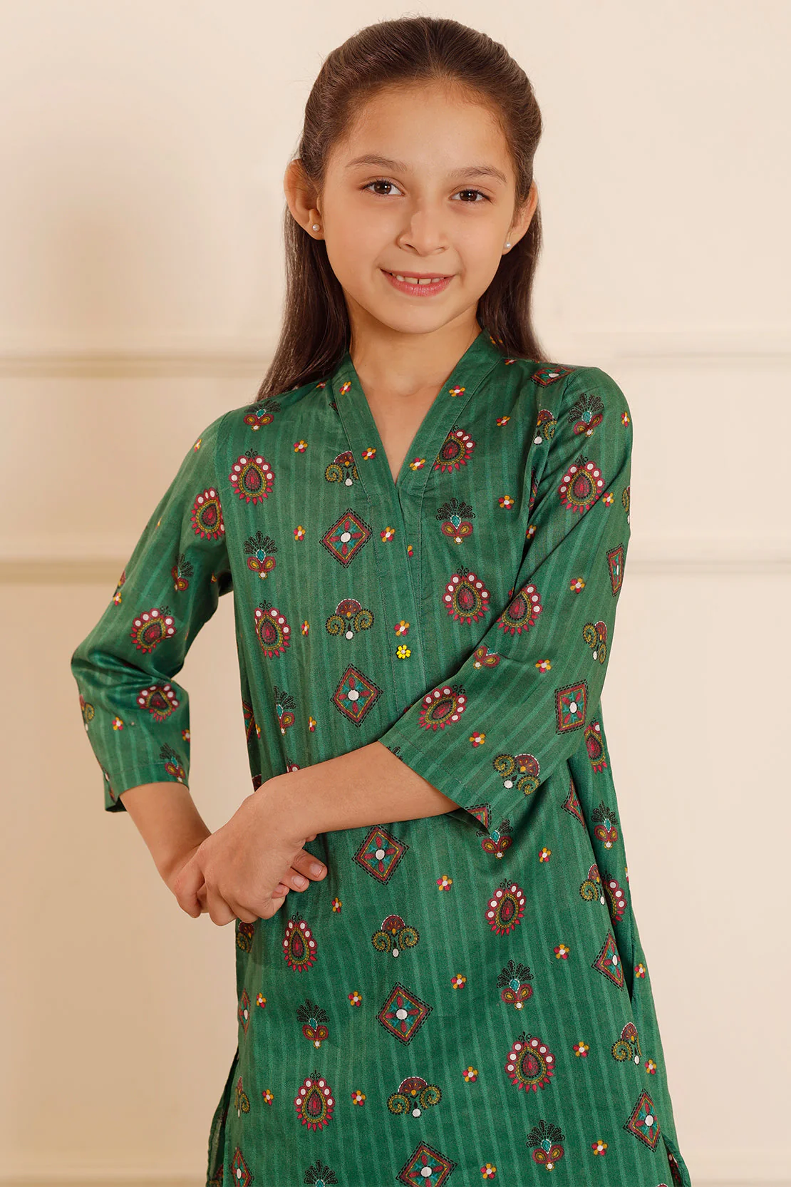 Printed Lawn Stitched 2 Piece (Shirt/Trouser) For Kids - Image 4