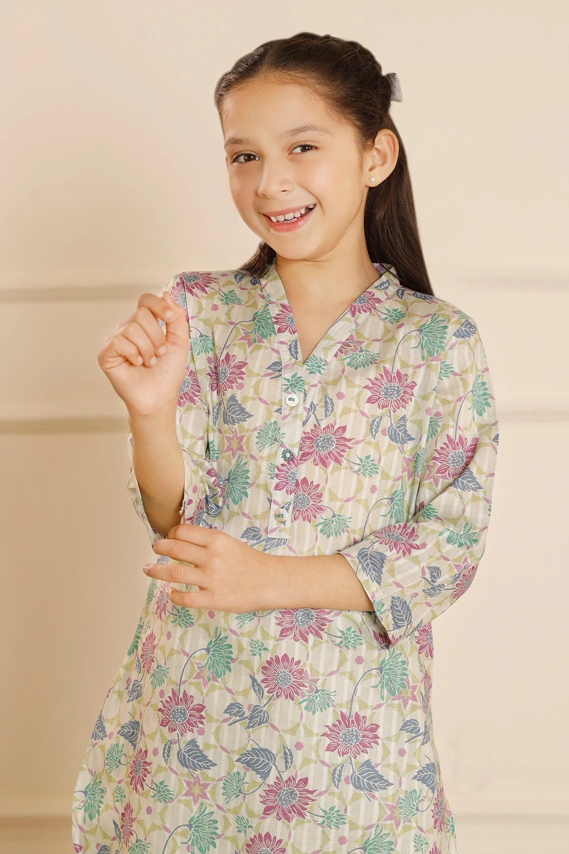 Printed Lawn Stitched 2 Piece (Shirt/Trouser) For Kids