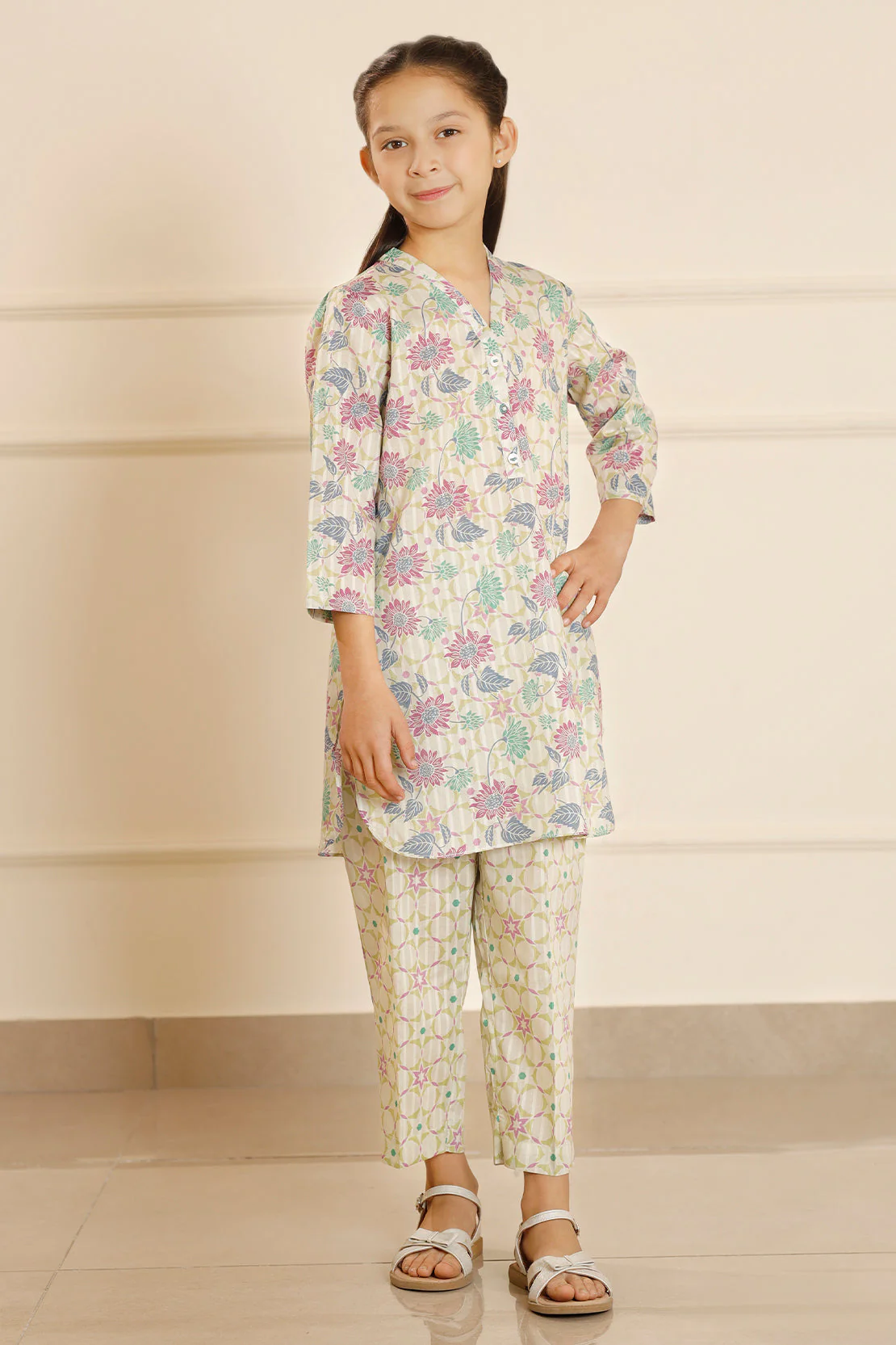 Printed Lawn Stitched 2 Piece (Shirt/Trouser) For Kids - Image 2