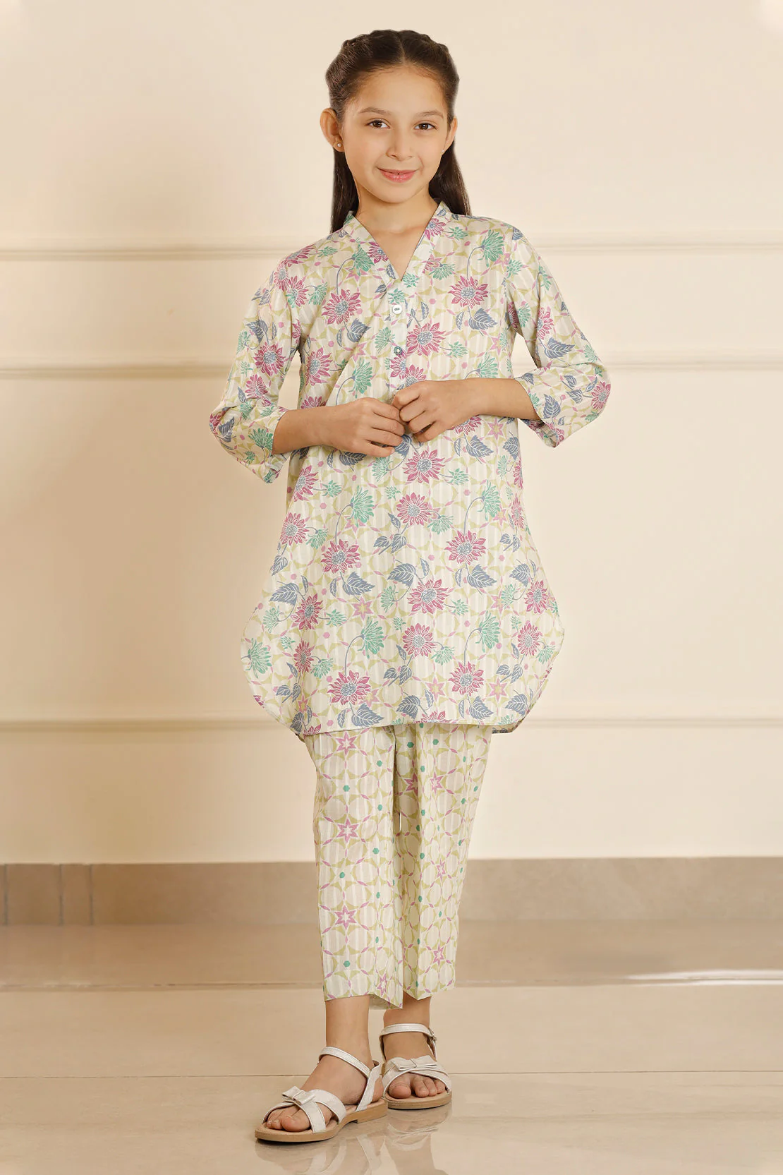 Printed Lawn Stitched 2 Piece (Shirt/Trouser) For Kids - Image 4