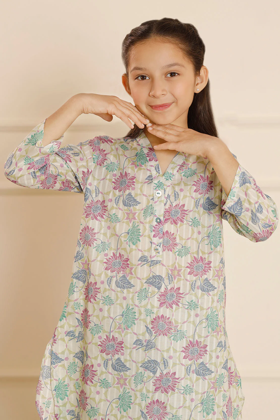 Printed Lawn Stitched 2 Piece (Shirt/Trouser) For Kids - Image 5