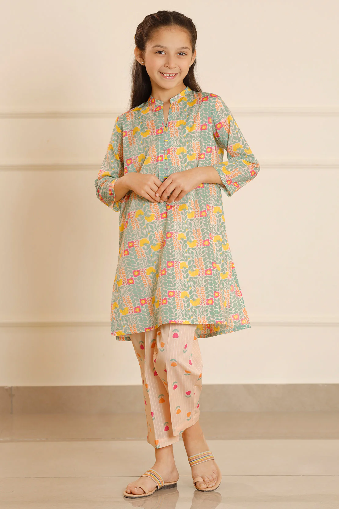Printed Lawn Stitched 2 Piece (Shirt/Trouser) For Kids - Image 2