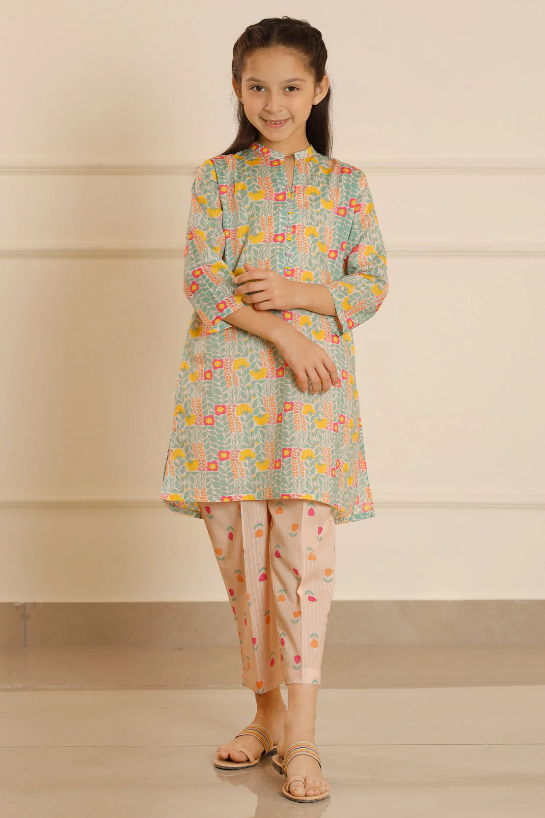 Printed Lawn Stitched 2 Piece (Shirt/Trouser) For Kids - Image 3
