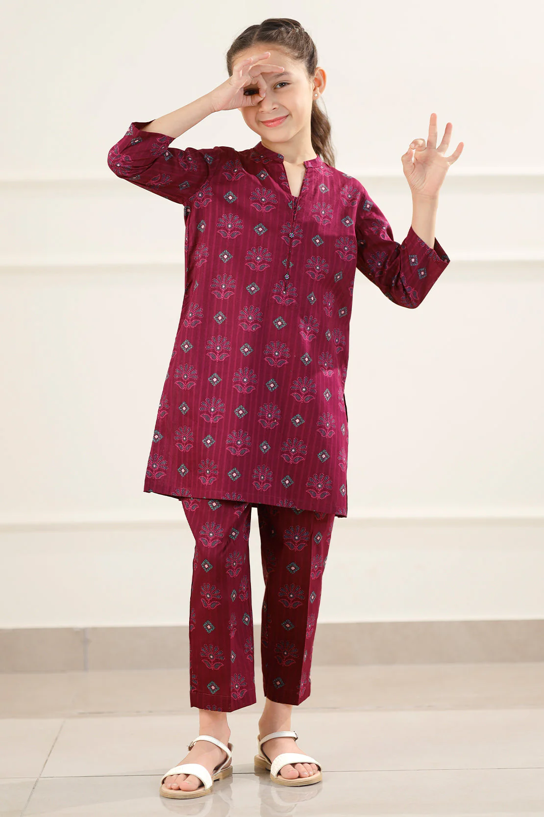 Printed Lawn Stitched 2 Piece (Shirt/Trouser)  For Kids - Image 3