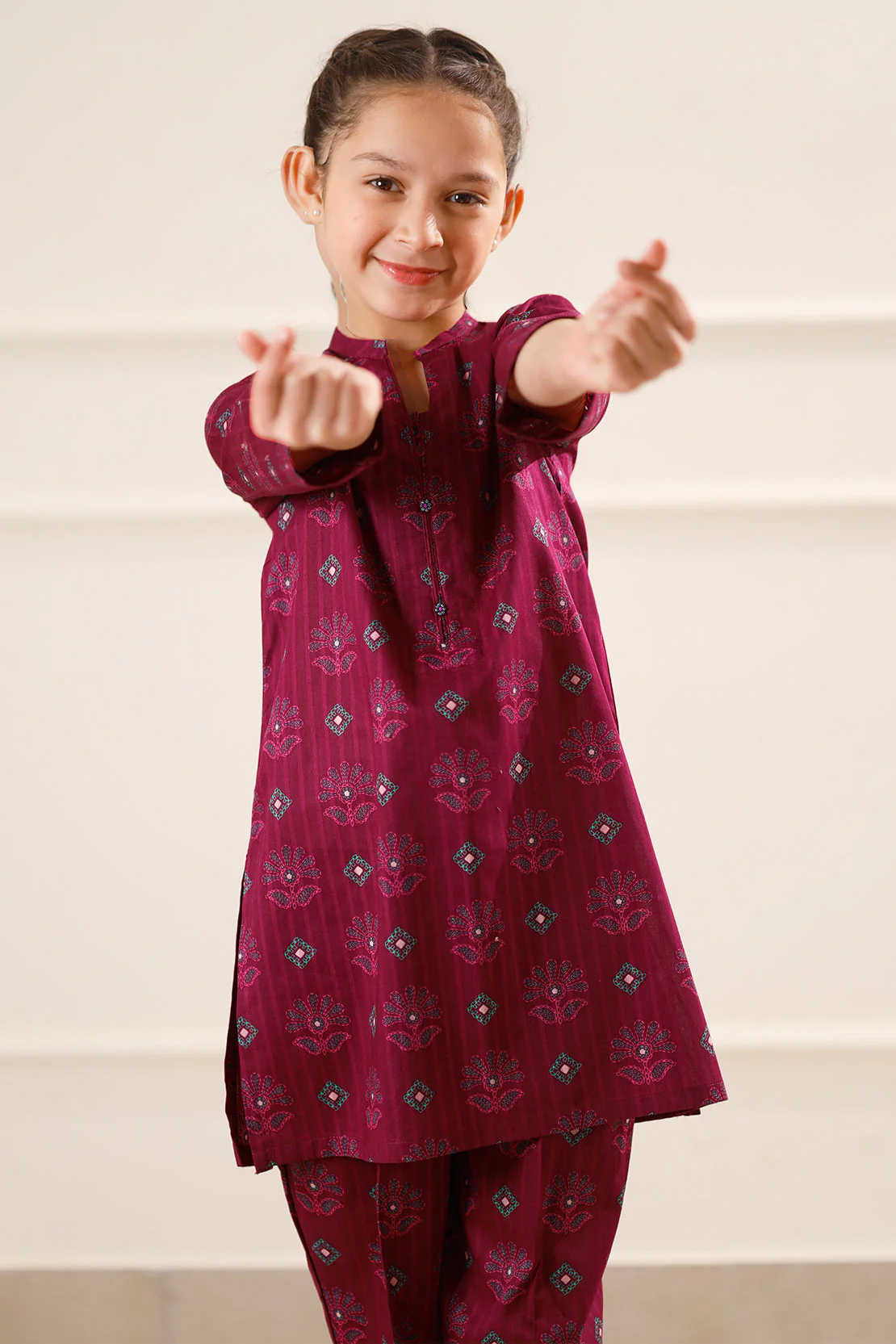Printed Lawn Stitched 2 Piece (Shirt/Trouser)  For Kids - Image 5