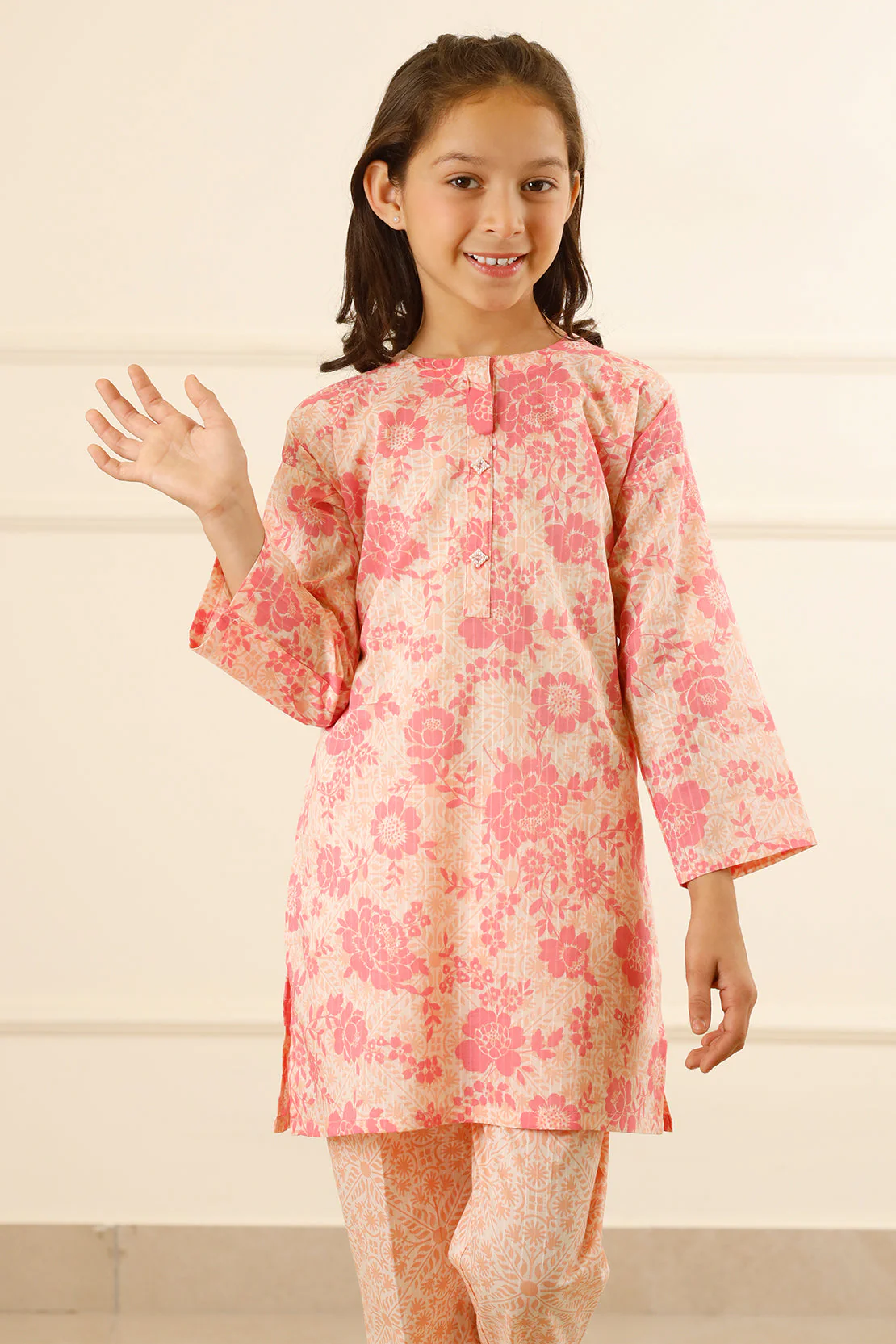 Printed Lawn Stitched 2 Piece (Shirt/Trouser)  For Kids - Image 4