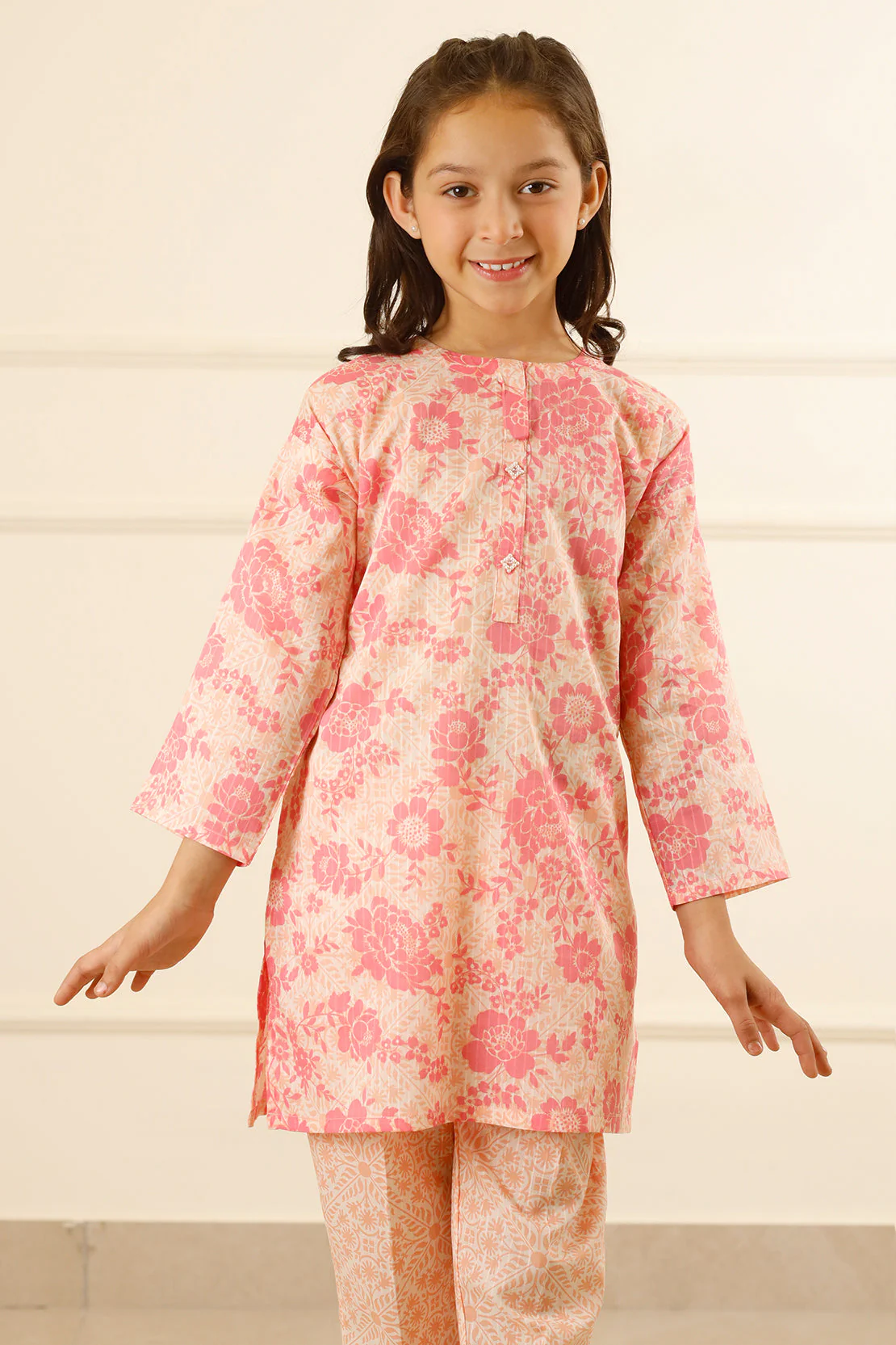 Printed Lawn Stitched 2 Piece (Shirt/Trouser)  For Kids - Image 5