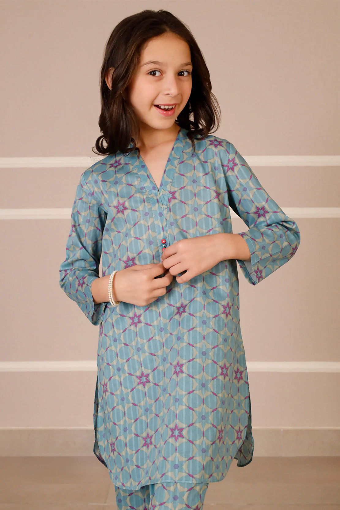 Printed Lawn Stitched 2 Piece (Shirt/Trouser) For Kids - Image 4