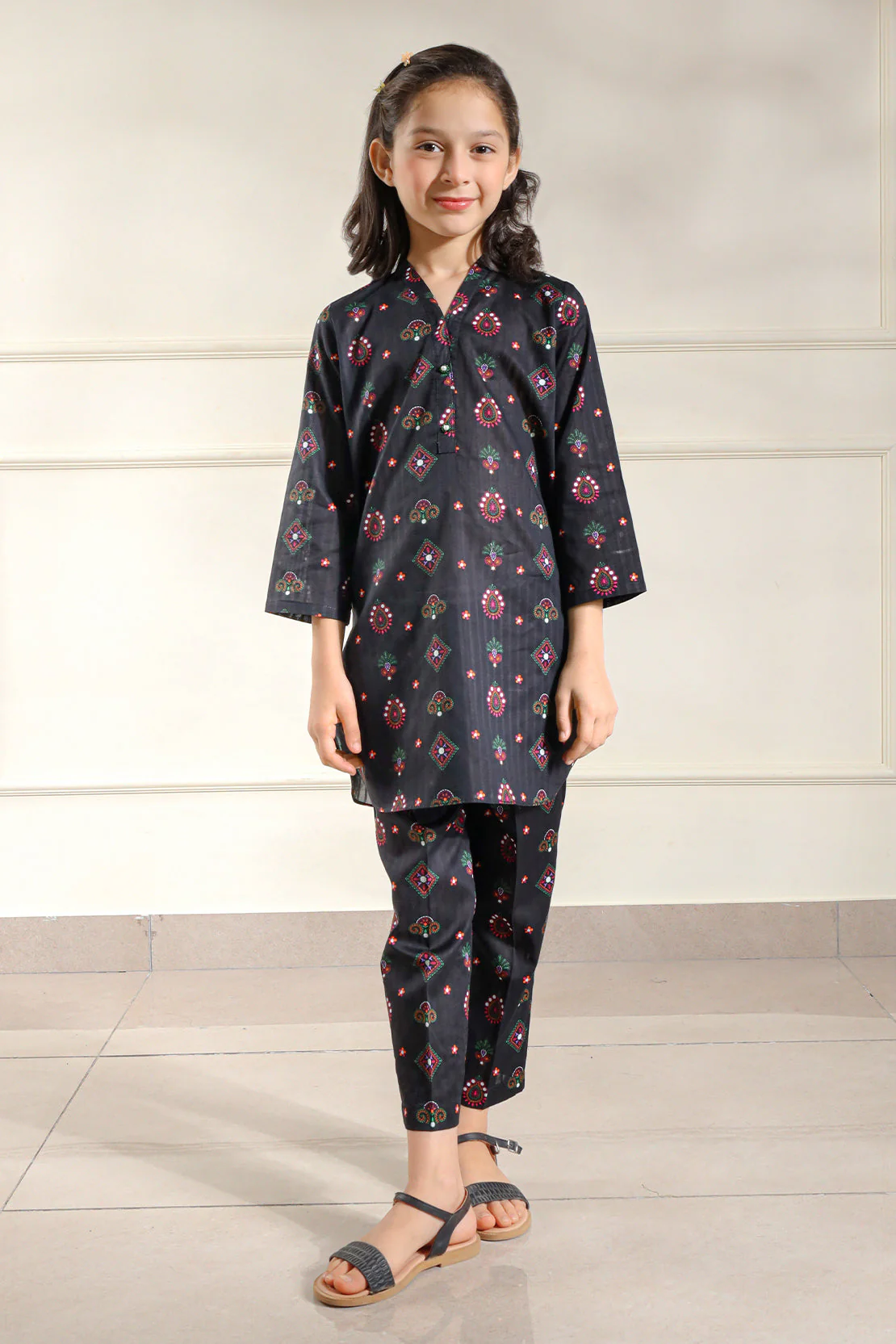 Printed Lawn Stitched 2 Piece (Shirt/Trouser)  For Kids - Image 2