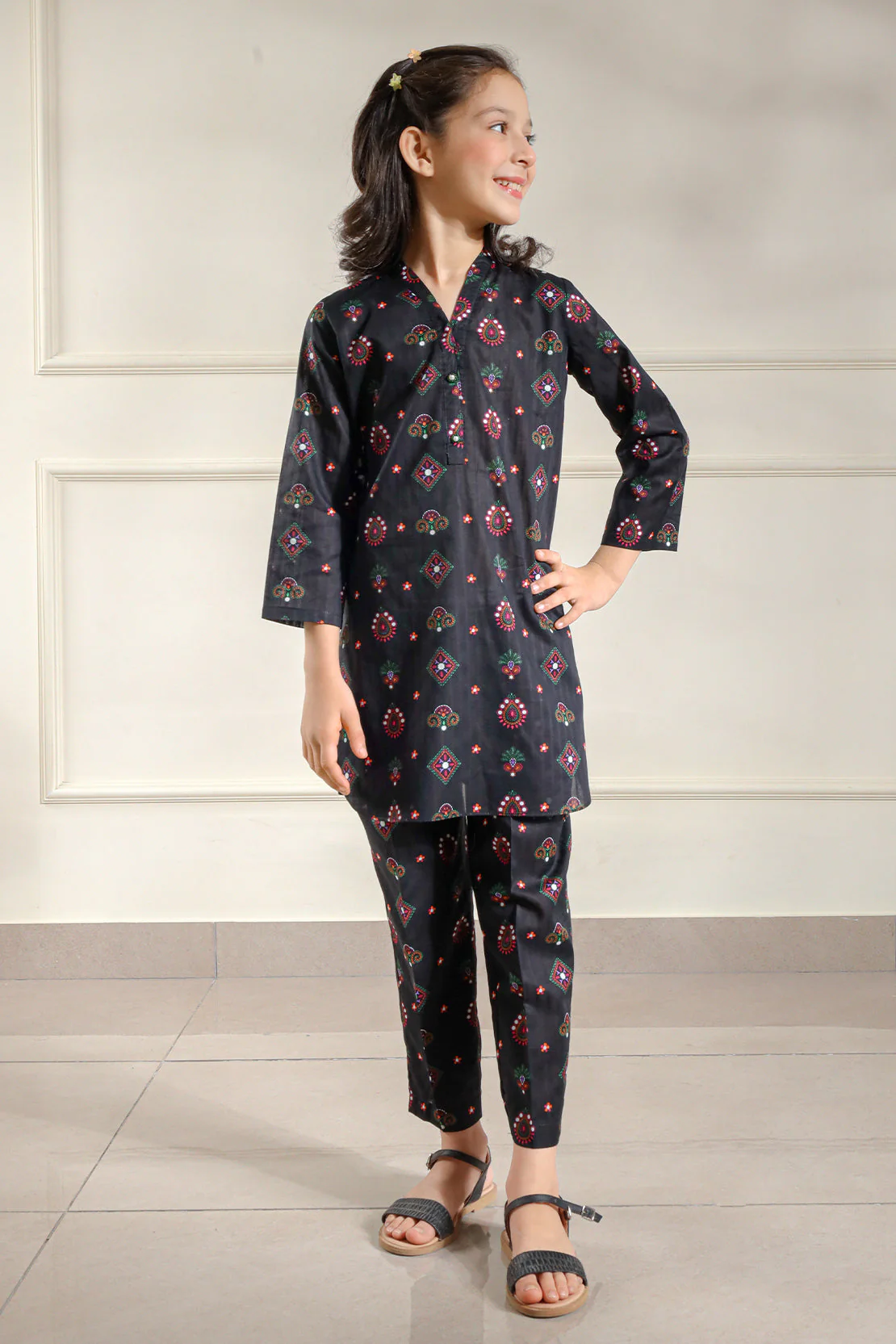 Printed Lawn Stitched 2 Piece (Shirt/Trouser)  For Kids - Image 4