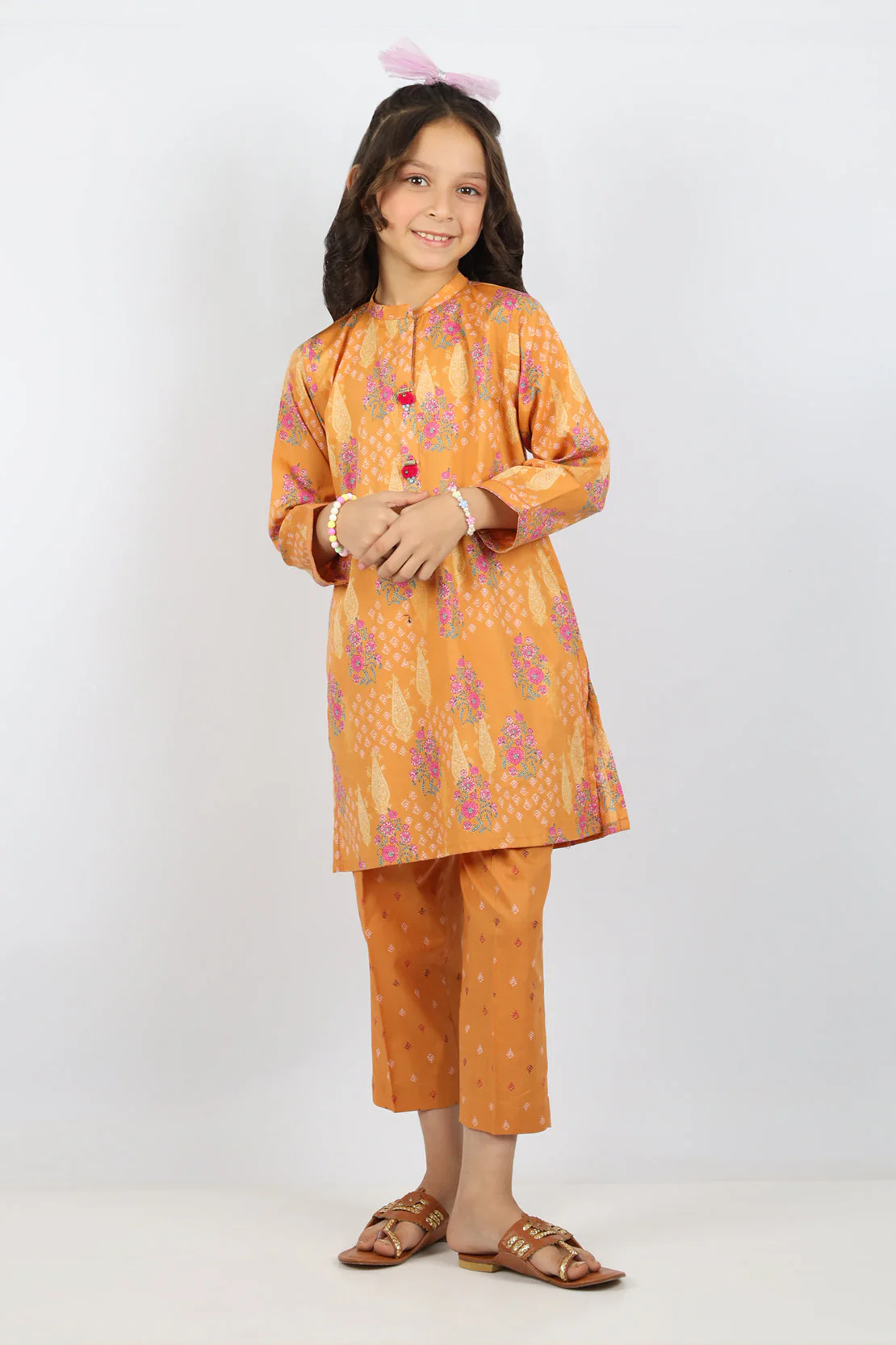 Printed Lawn Stitched 2 Piece (Shirt/Trouser)  For Kids - Image 3