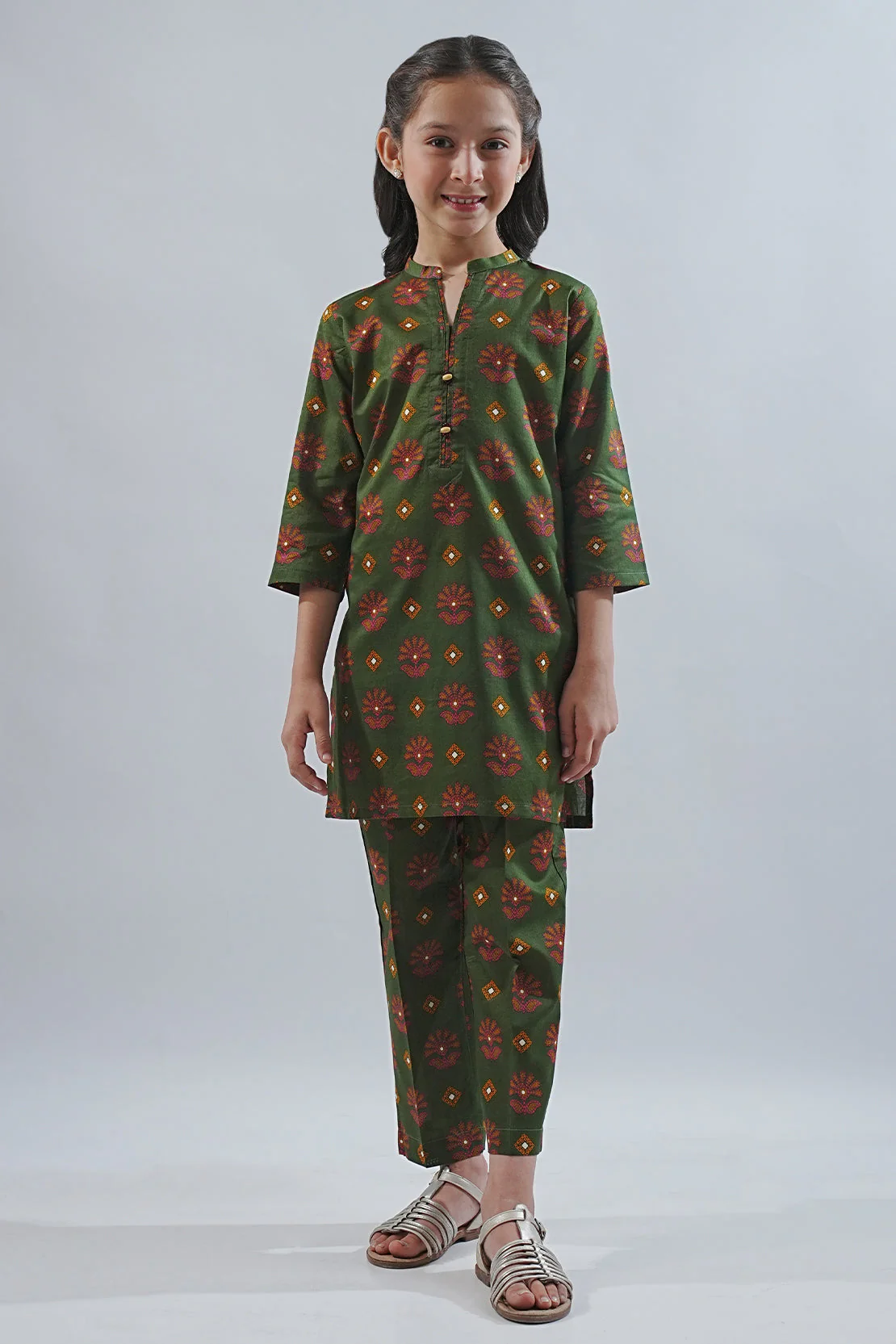 Printed Lawn Stitched 2 Piece (Shirt/Trouser) For Kids - Image 2