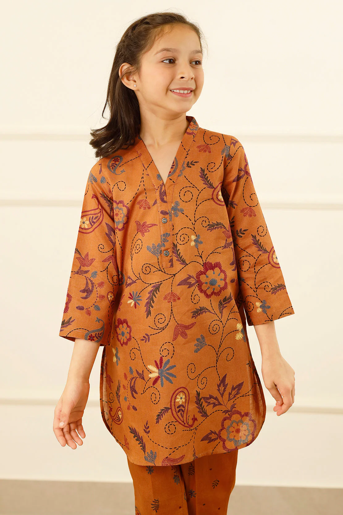 Printed Lawn Stitched 2 Piece (Shirt/Trouser) For Kids