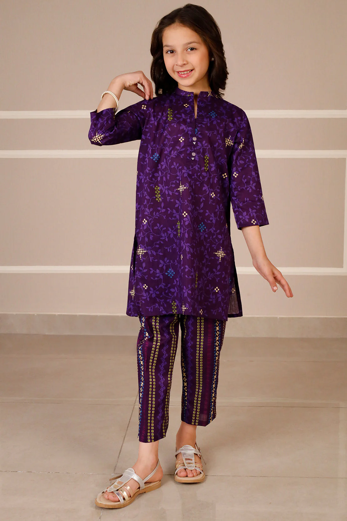 Printed Lawn Stitched 2 Piece (Shirt/Trouser)  For Kids - Image 5