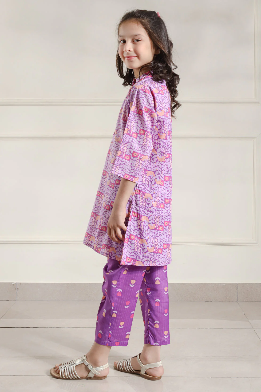 Printed Lawn Stitched 2 Piece (Shirt/Trouser)  For Kids - Image 2
