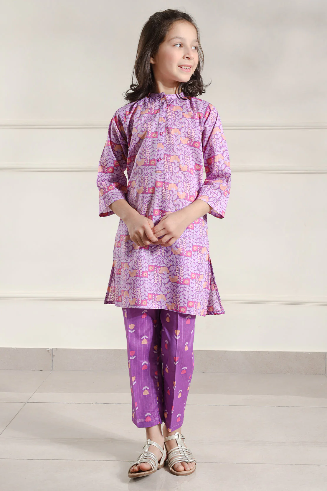 Printed Lawn Stitched 2 Piece (Shirt/Trouser)  For Kids - Image 3