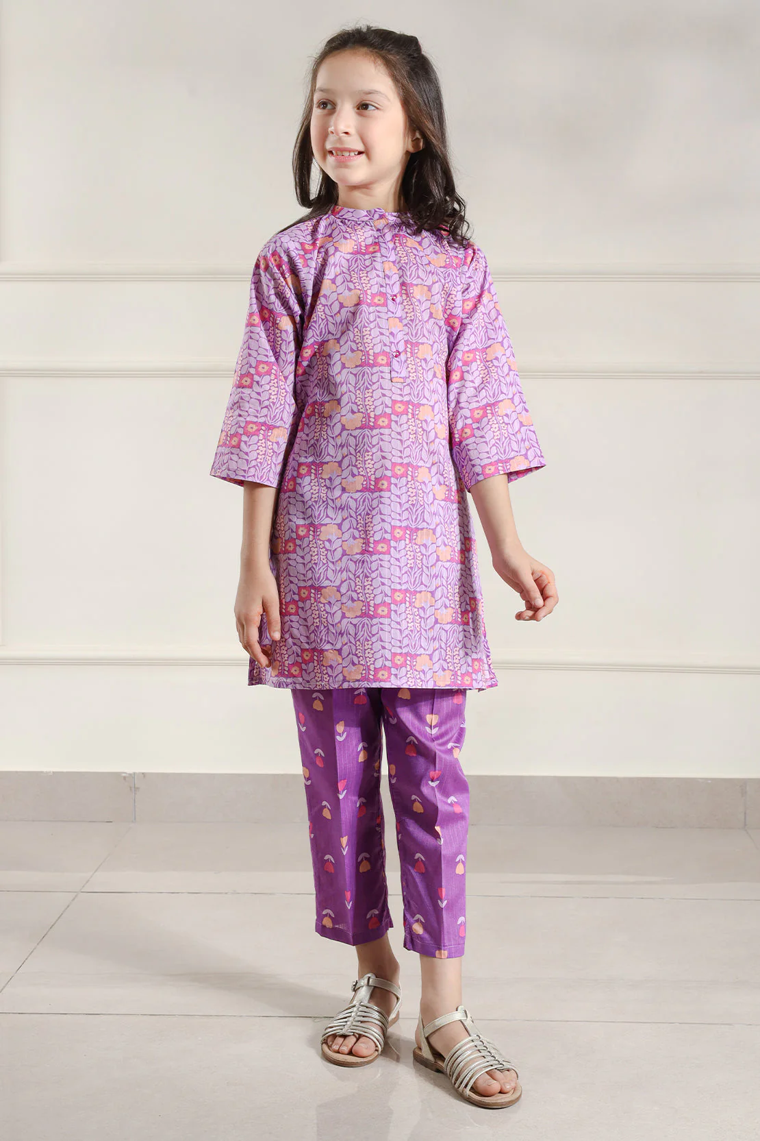 Printed Lawn Stitched 2 Piece (Shirt/Trouser)  For Kids - Image 5
