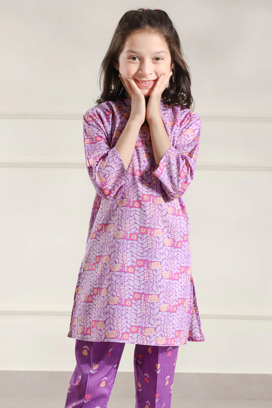 Printed Lawn Stitched 2 Piece (Shirt/Trouser)  For Kids - Image 6