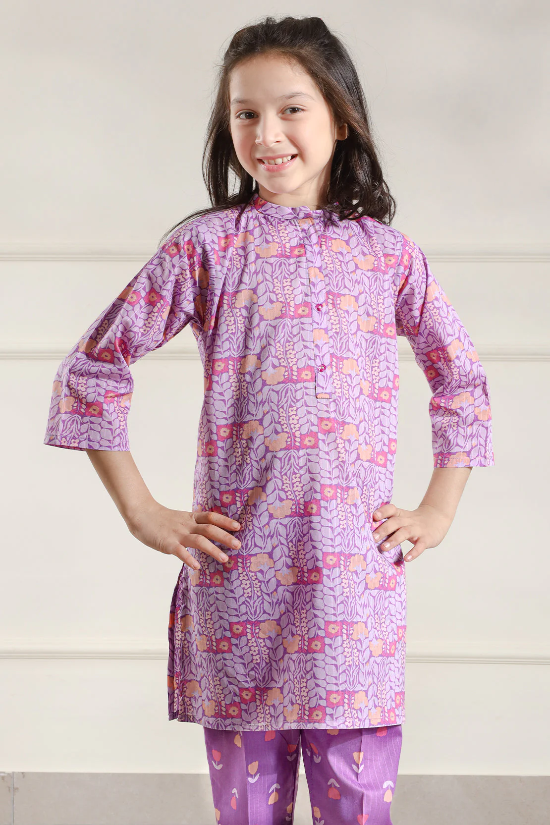 Printed Lawn Stitched 2 Piece (Shirt/Trouser)  For Kids - Image 7