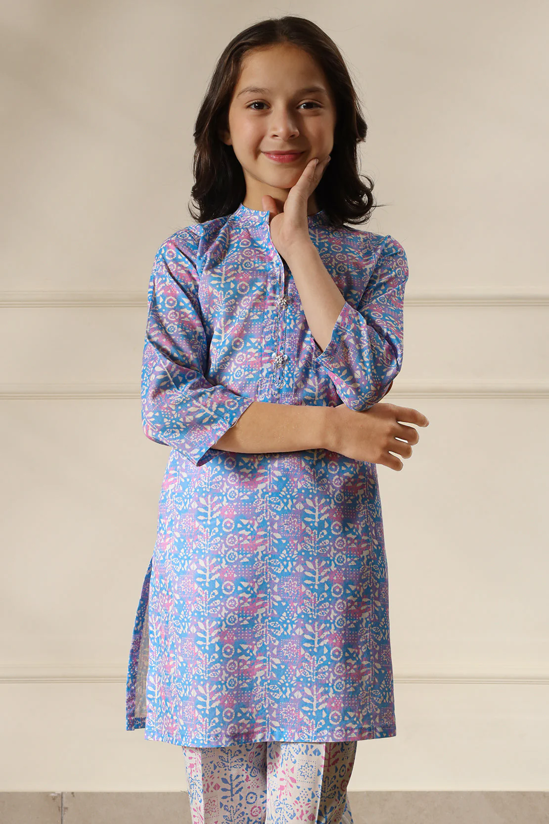 Printed Lawn Stitched 2 Piece (Shirt/Trouser)  For Kids - Image 5