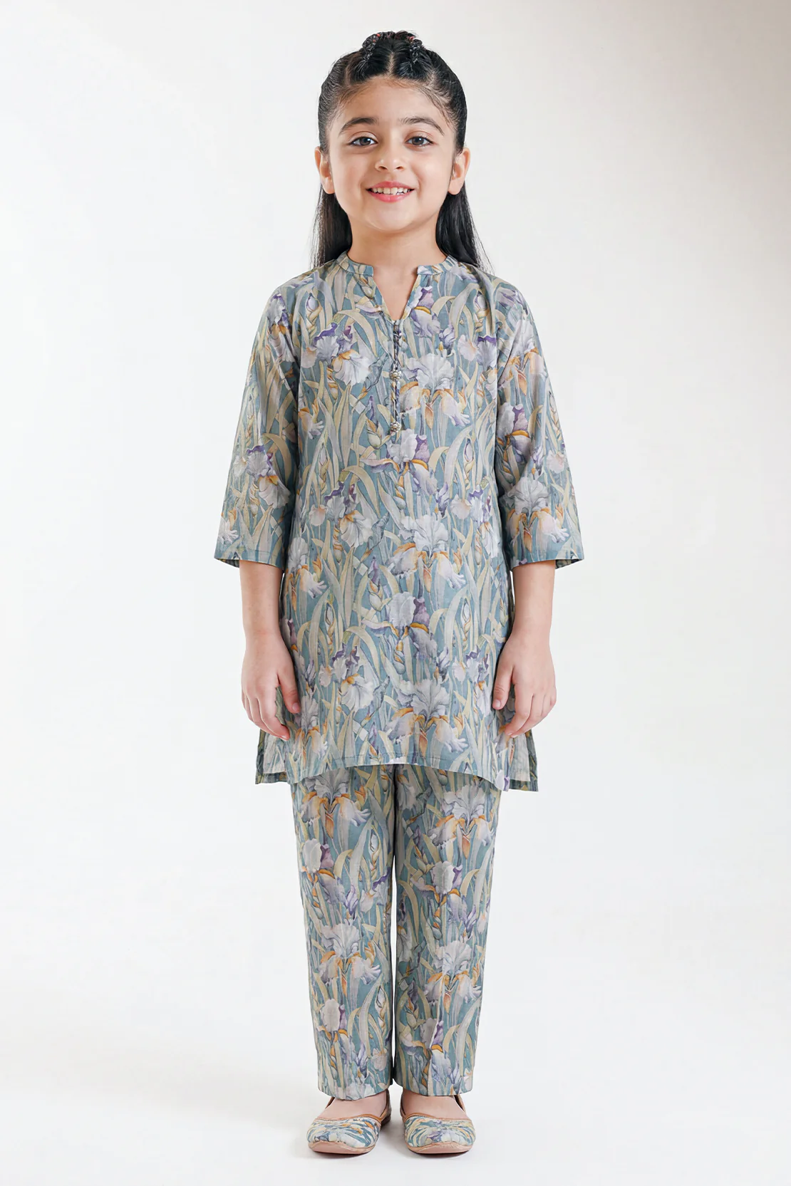 Printed Arabic Premium Lawn Stitched 2 Piece (Shirt/Trouser)  For Kids