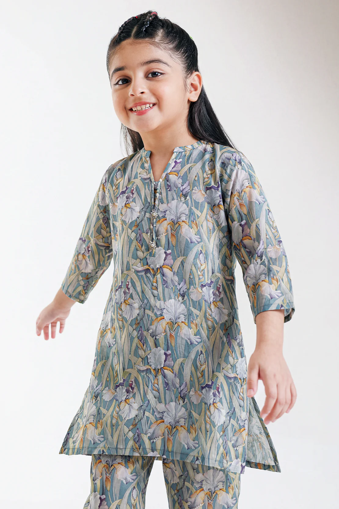 Printed Arabic Premium Lawn Stitched 2 Piece (Shirt/Trouser)  For Kids - Image 2