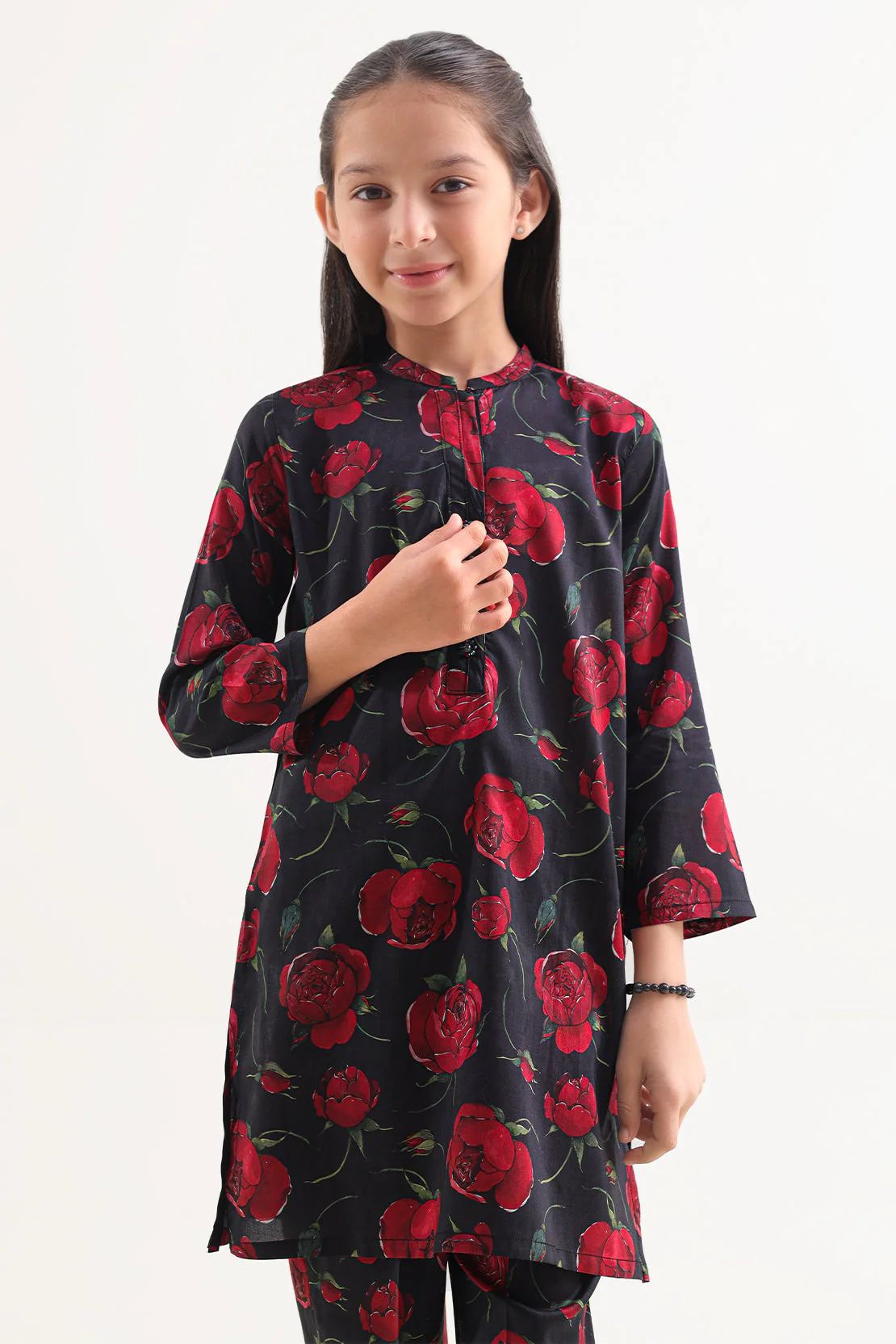 Printed Arabic Premium Lawn Stitched 2 Piece (Shirt/Trouser)  For Kids - Image 3