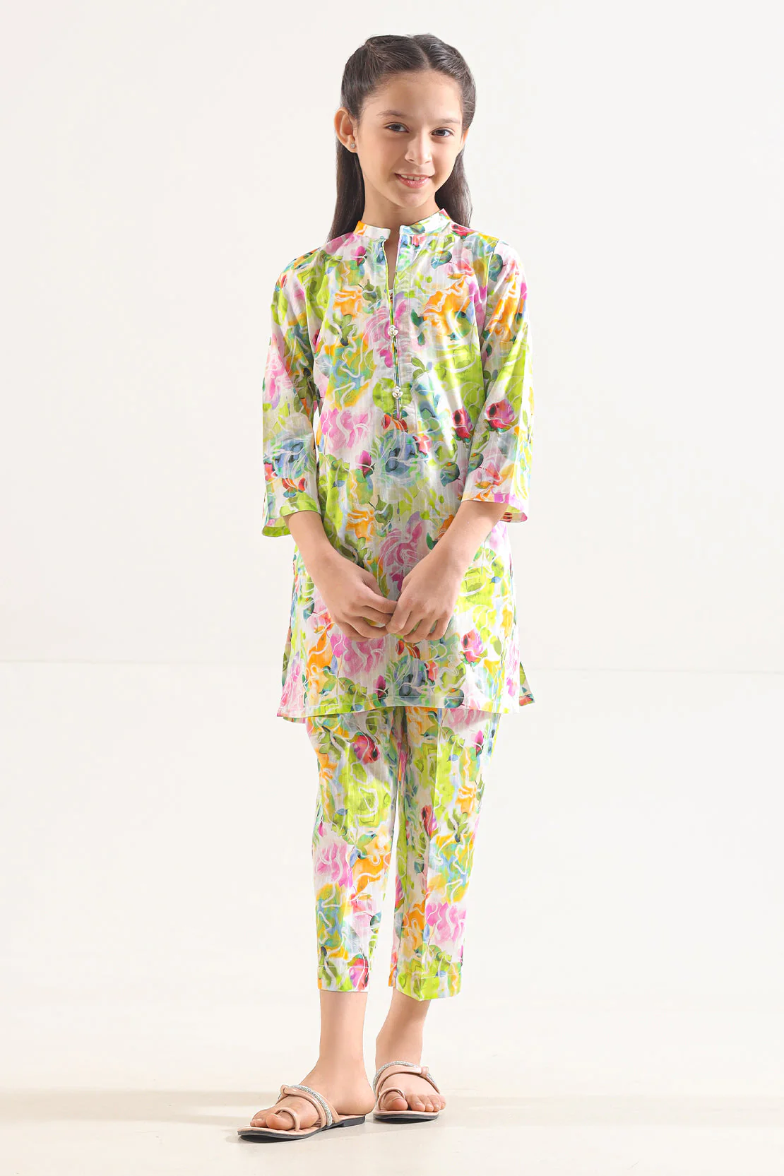 Printed Lawn Stitched 2 Piece (Shirt/Trouser) For Kids