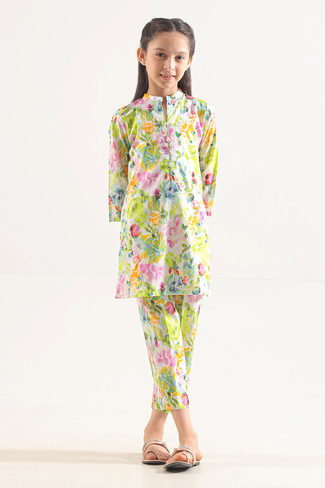 Printed Lawn Stitched 2 Piece (Shirt/Trouser) For Kids - Image 2