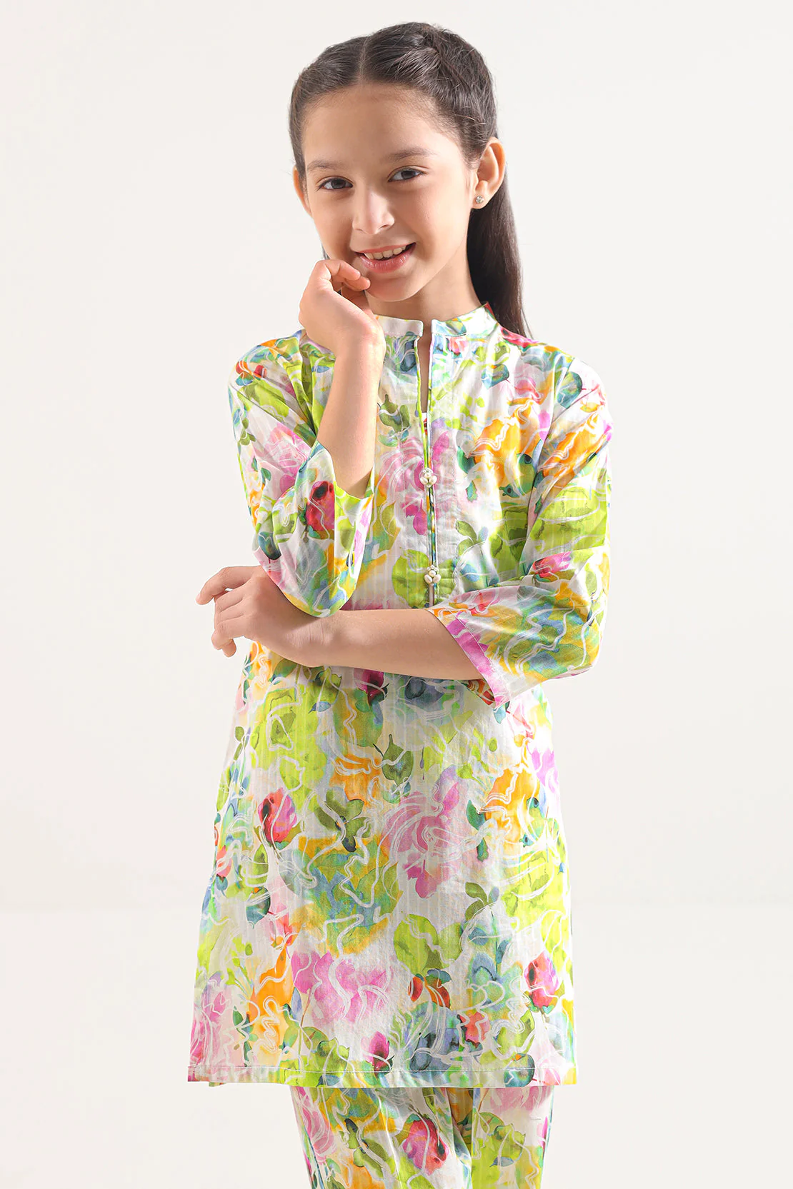 Printed Lawn Stitched 2 Piece (Shirt/Trouser) For Kids - Image 5