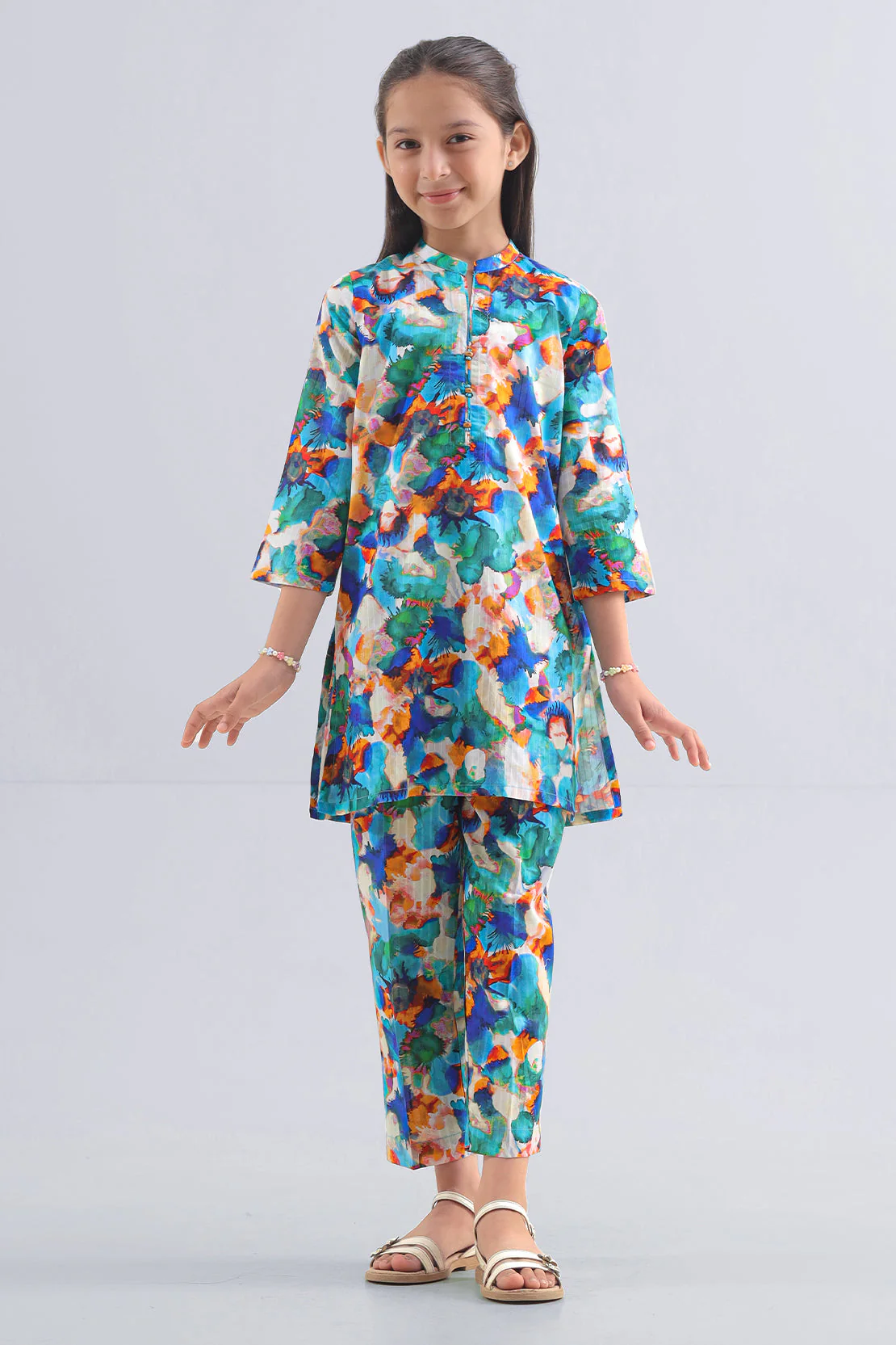 Printed Lawn Stitched 2 Piece (Shirt/Trouser) For Kids