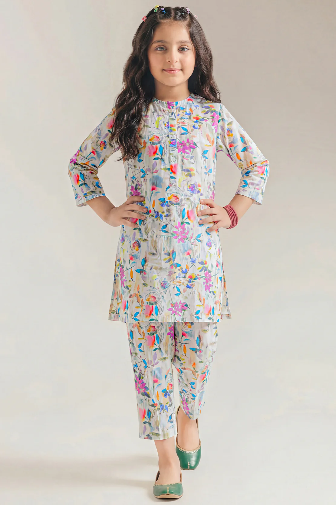 Printed Lawn Stitched 2 Piece (Shirt/Trouser) For Kids