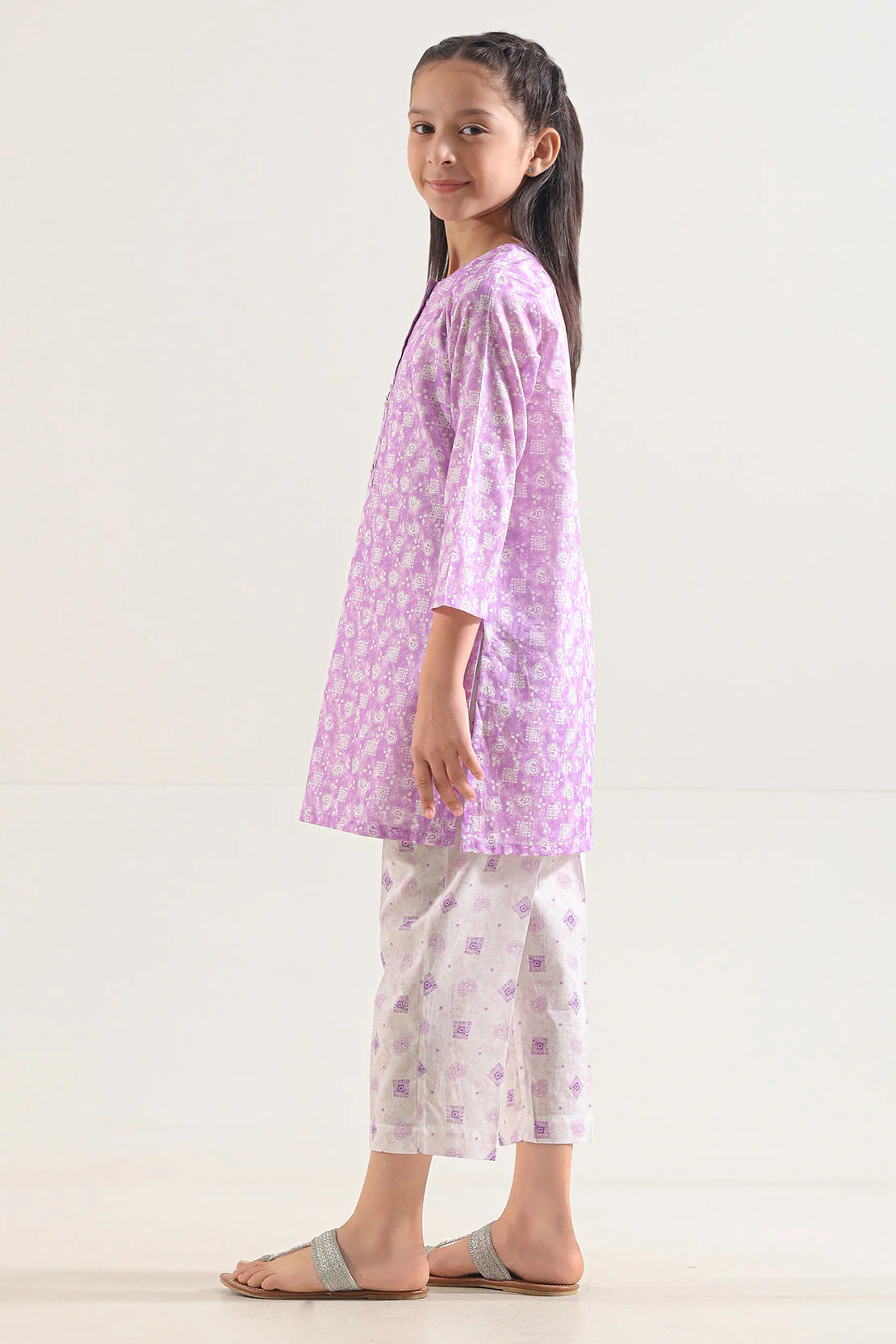 Printed Lawn Stitched 2 Piece (Shirt/Trouser)  For Kids - Image 3