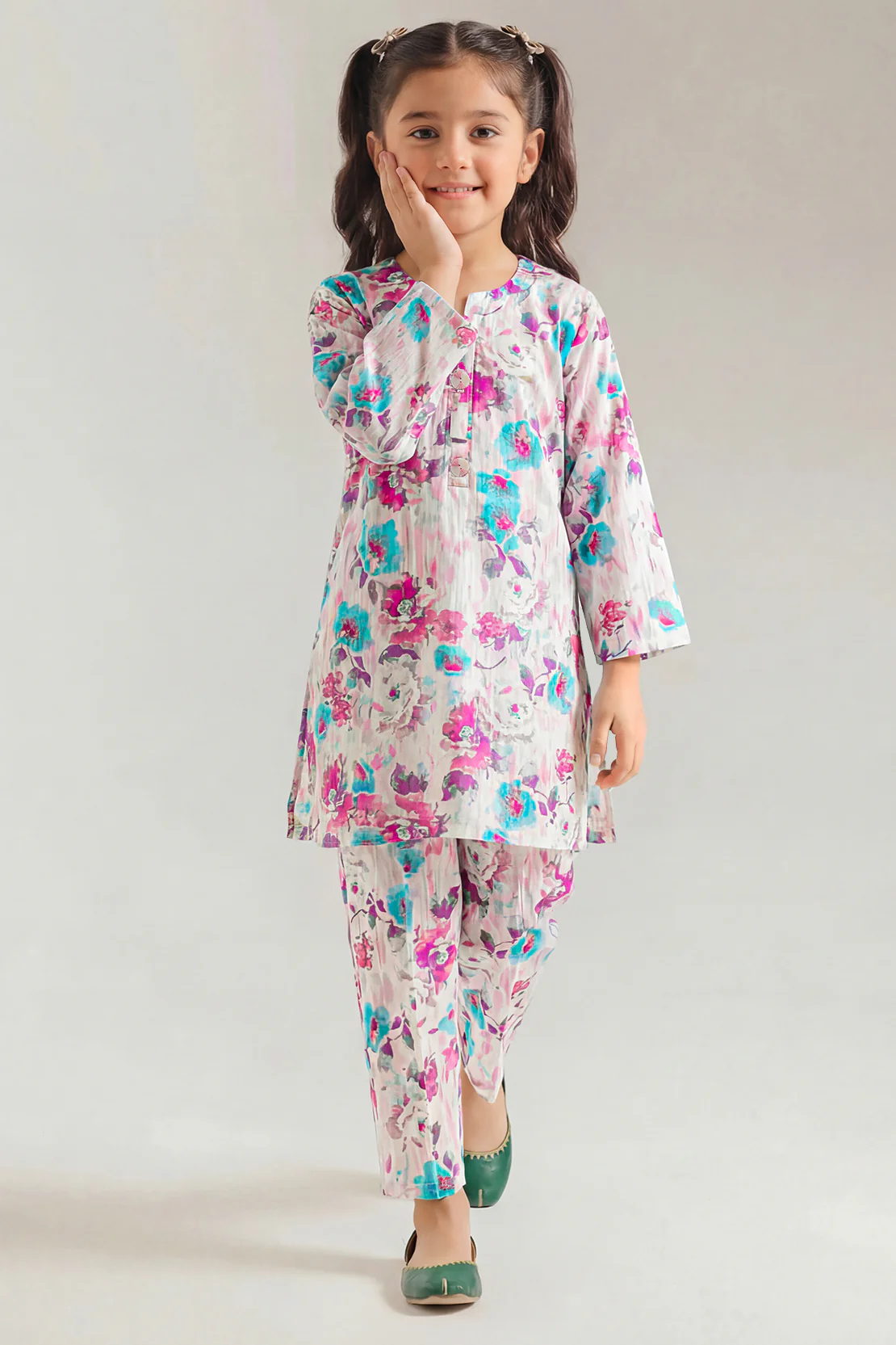Printed Lawn Stitched 2 Piece (Shirt/Trouser) For Kids - Image 3