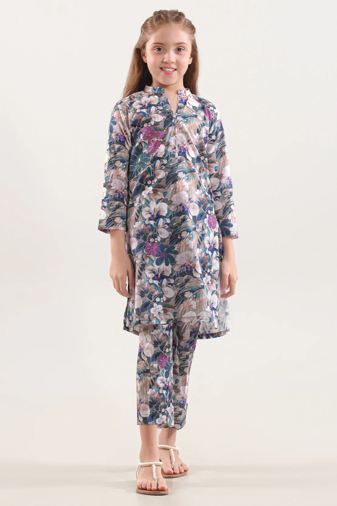 Printed Lawn Stitched 2 Piece (Shirt/Trouser) For Kids