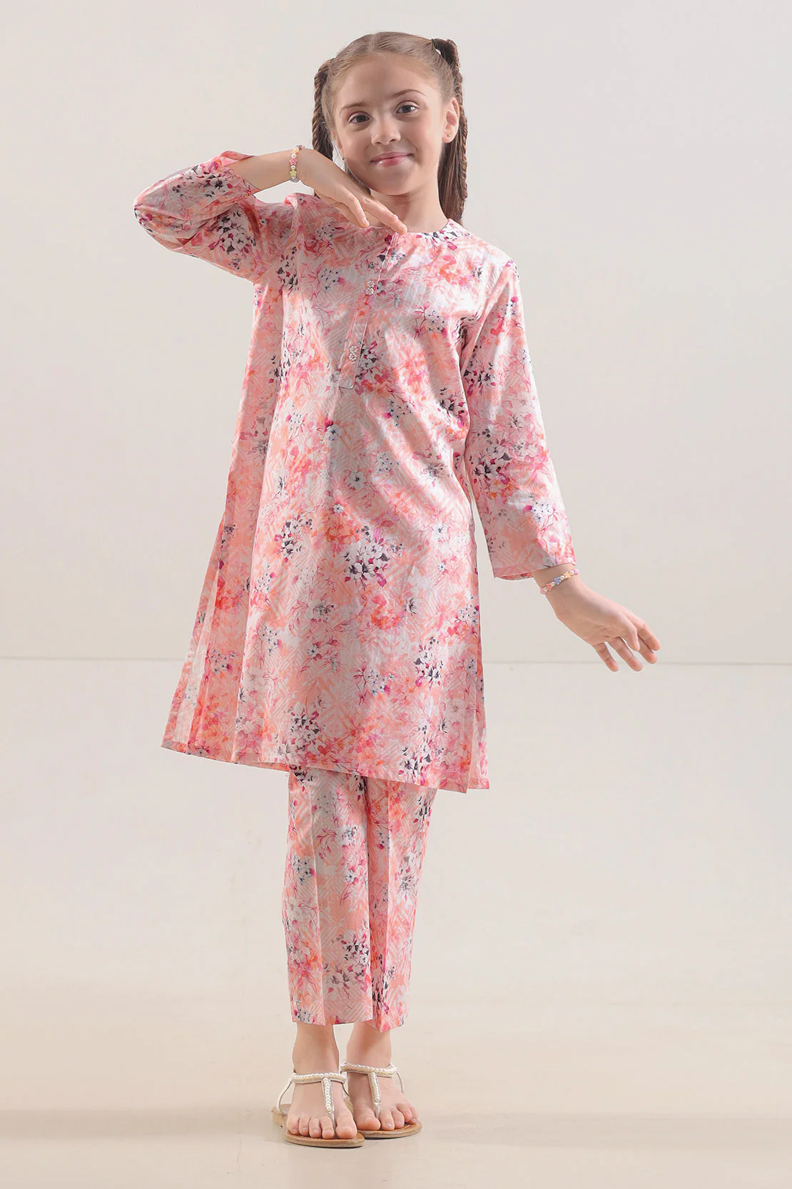 Printed Lawn Stitched 2 Piece (Shirt/Trouser) For Kids - Image 2