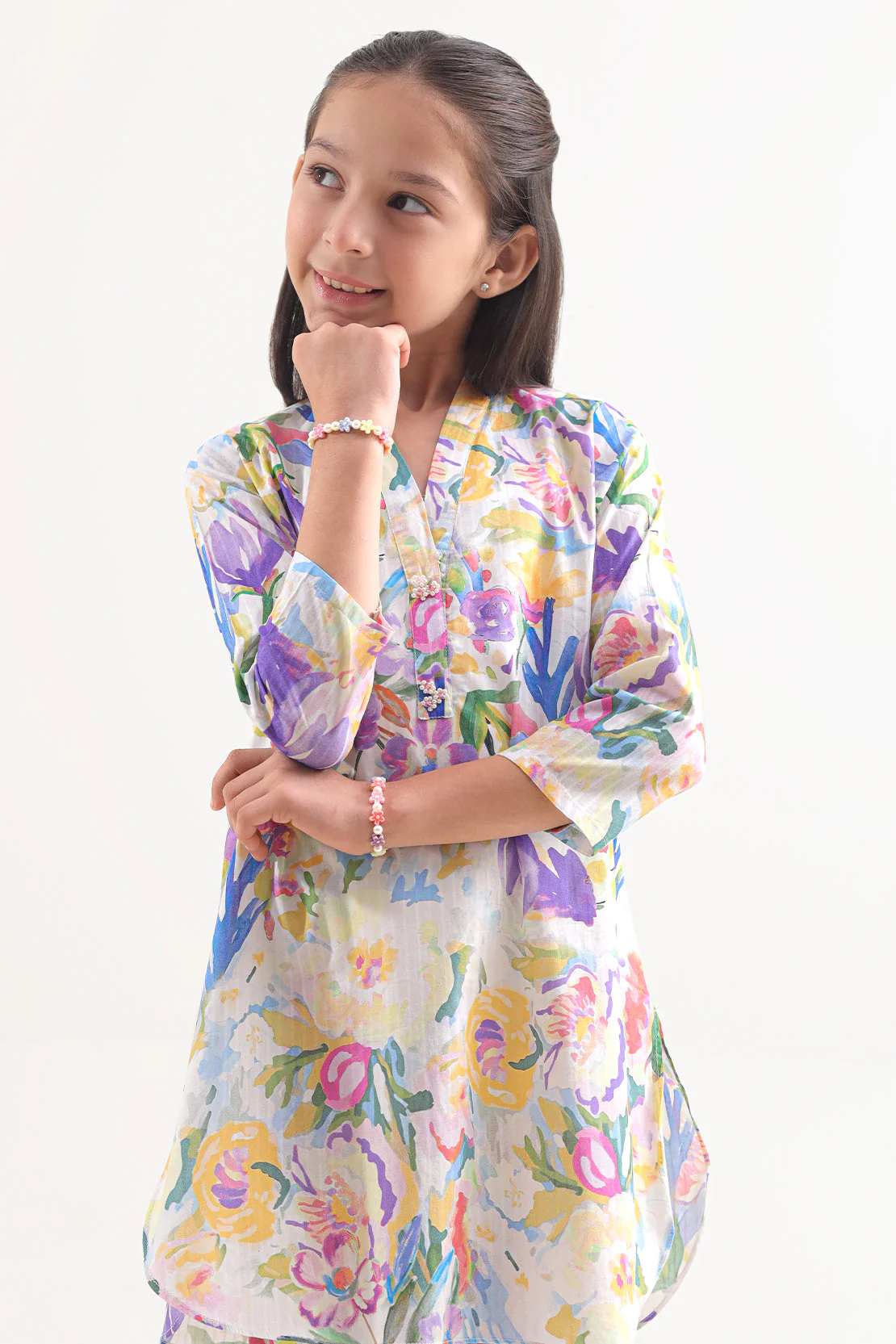Printed Lawn Stitched 2 Piece (Shirt/Trouser)  For Kids - Image 4
