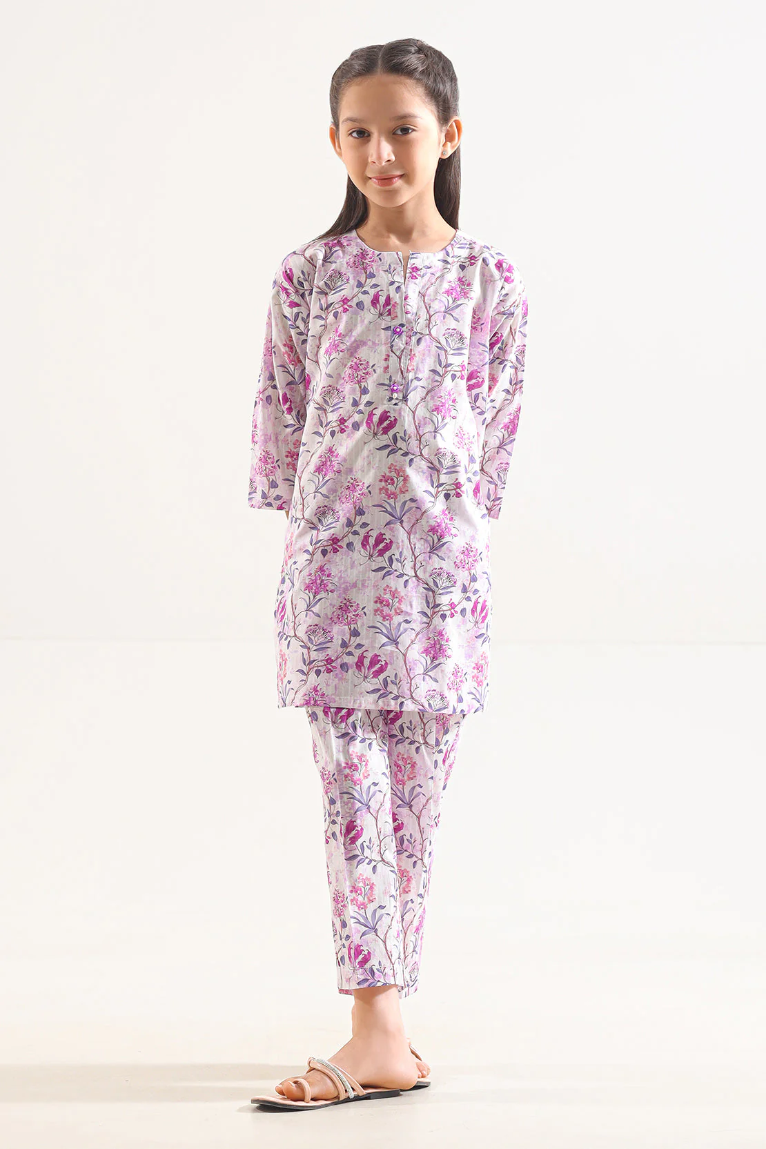 Printed Lawn Stitched 2 Piece (Shirt/Trouser) For Kids